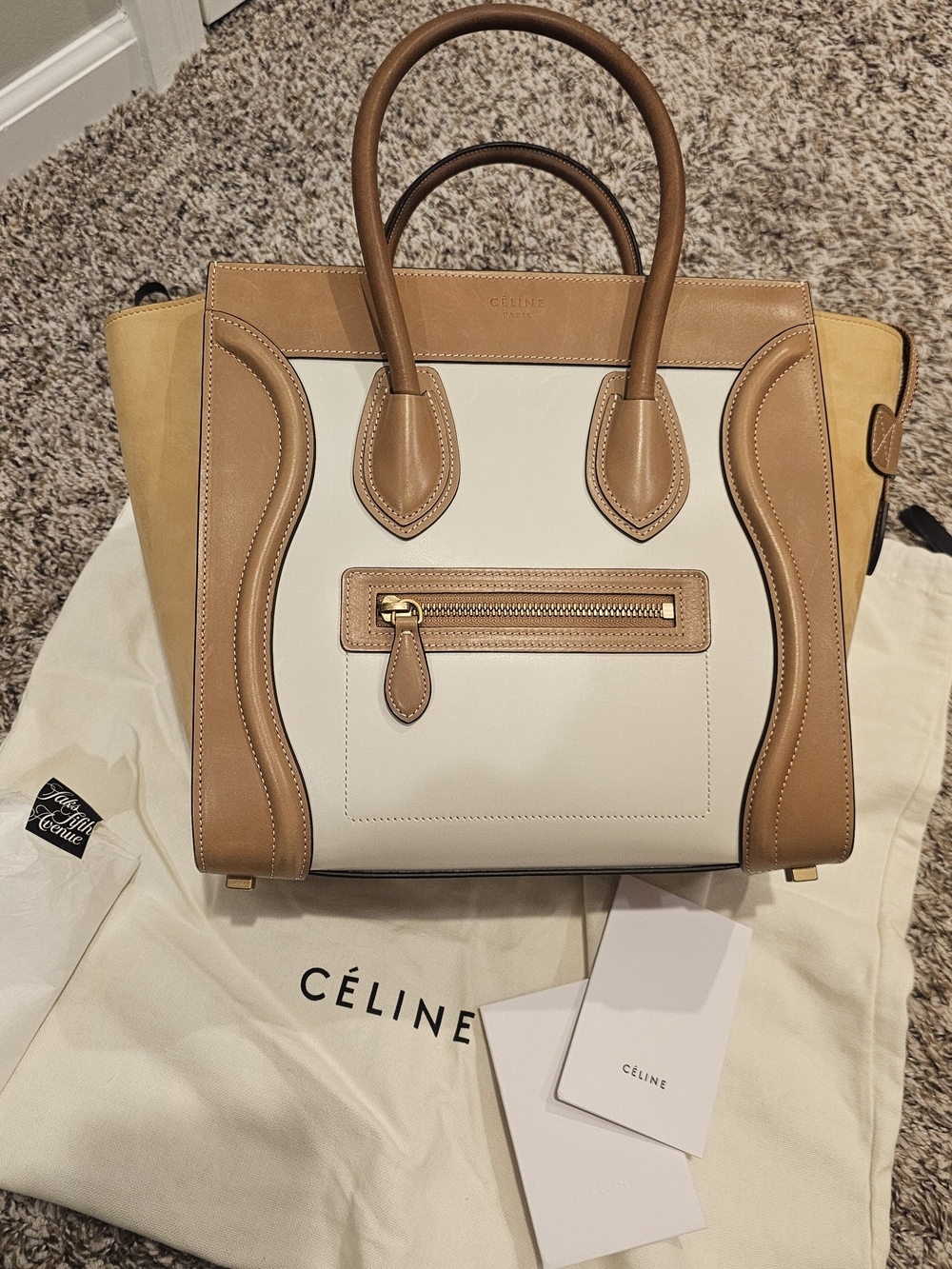 Celine Micro Luggage Tote Tricolor